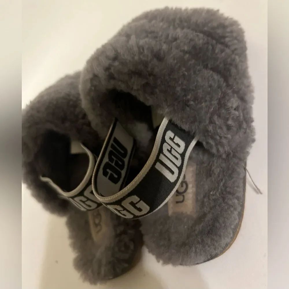 UGG Fluff Yeah Toddler Slides Size 8 Blue Sandals Shoes EU 25